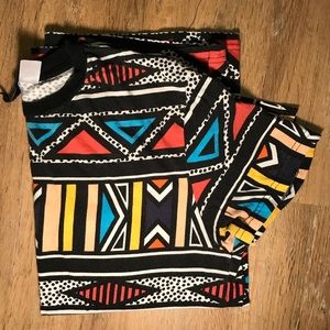 H&M Tribal Aztec Print Tee (Medium/Black)